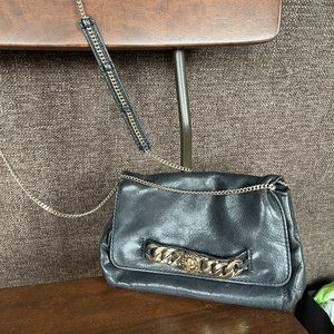 Marc by Marc Jacobs Black Leather Cutch with Chain Strap